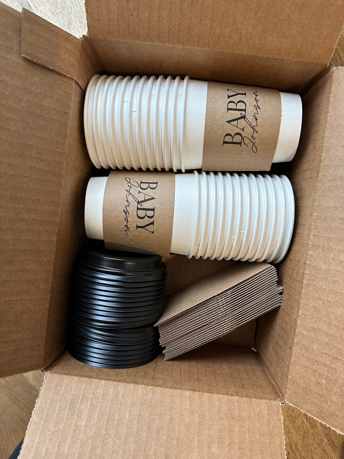 Personalized Coffee Cup Sleeves for baby Shower, Cafe Babe Theme, Baby Shower Decor, A Baby is Brewing, sCoffee Theme