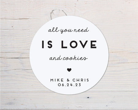 All you need is love, Cookie Favor Stickers