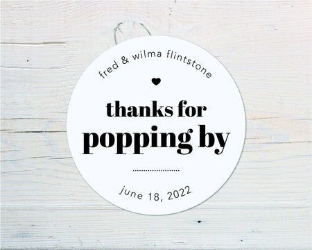 Thanks for popping by, Popcorn Favor Stickers