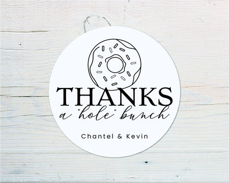 Thanks a "hole" bunch, Donut Favor Stickers