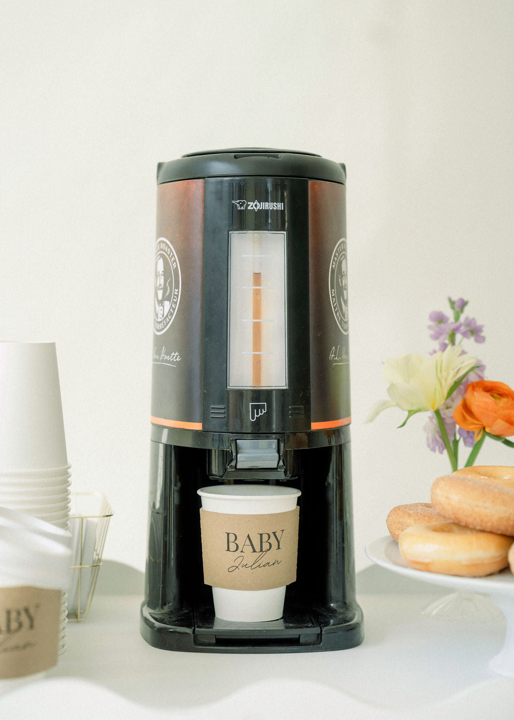 Paper Coffee Cup Sleeves for Baby Shower, Personalized Name