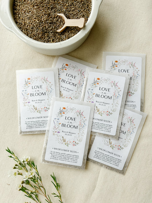 Love in Bloom - Personalized Wildflower Seed packet (12 pack)