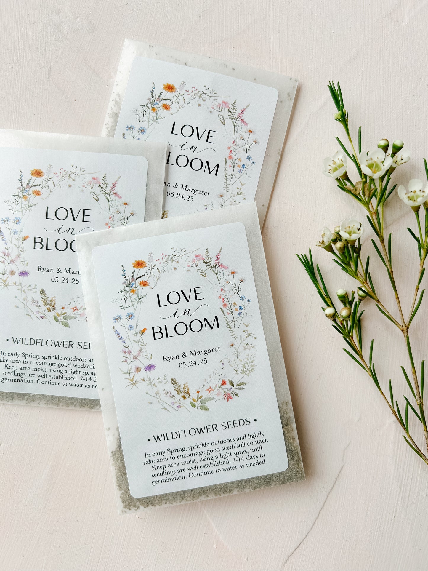 Love in Bloom - Personalized Wildflower Seed packet (12 pack)