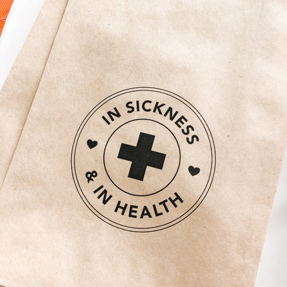 25 Pack, In Sickness & In Health Wedding Favor Bags, Kraft Brown