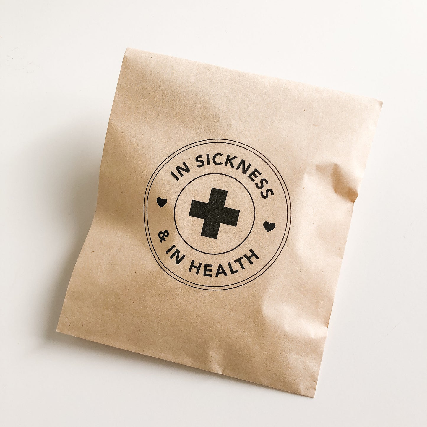 25 Pack, In Sickness & In Health Wedding Favor Bags, Kraft Brown