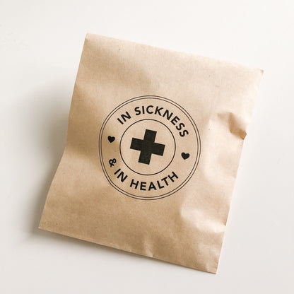 25 Pack, In Sickness & In Health Wedding Favor Bags, Kraft Brown
