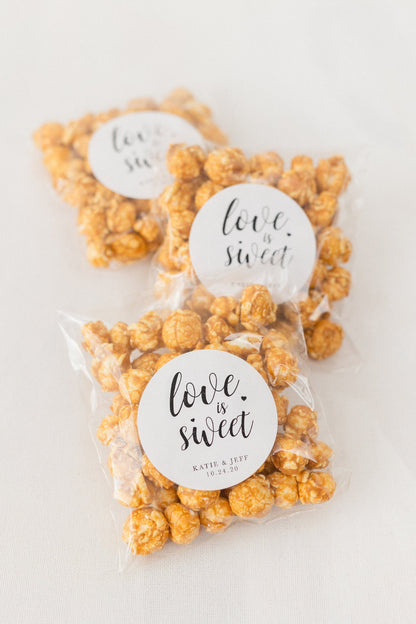 Personalized Love is Sweet Stickers: Wedding & Shower Favors