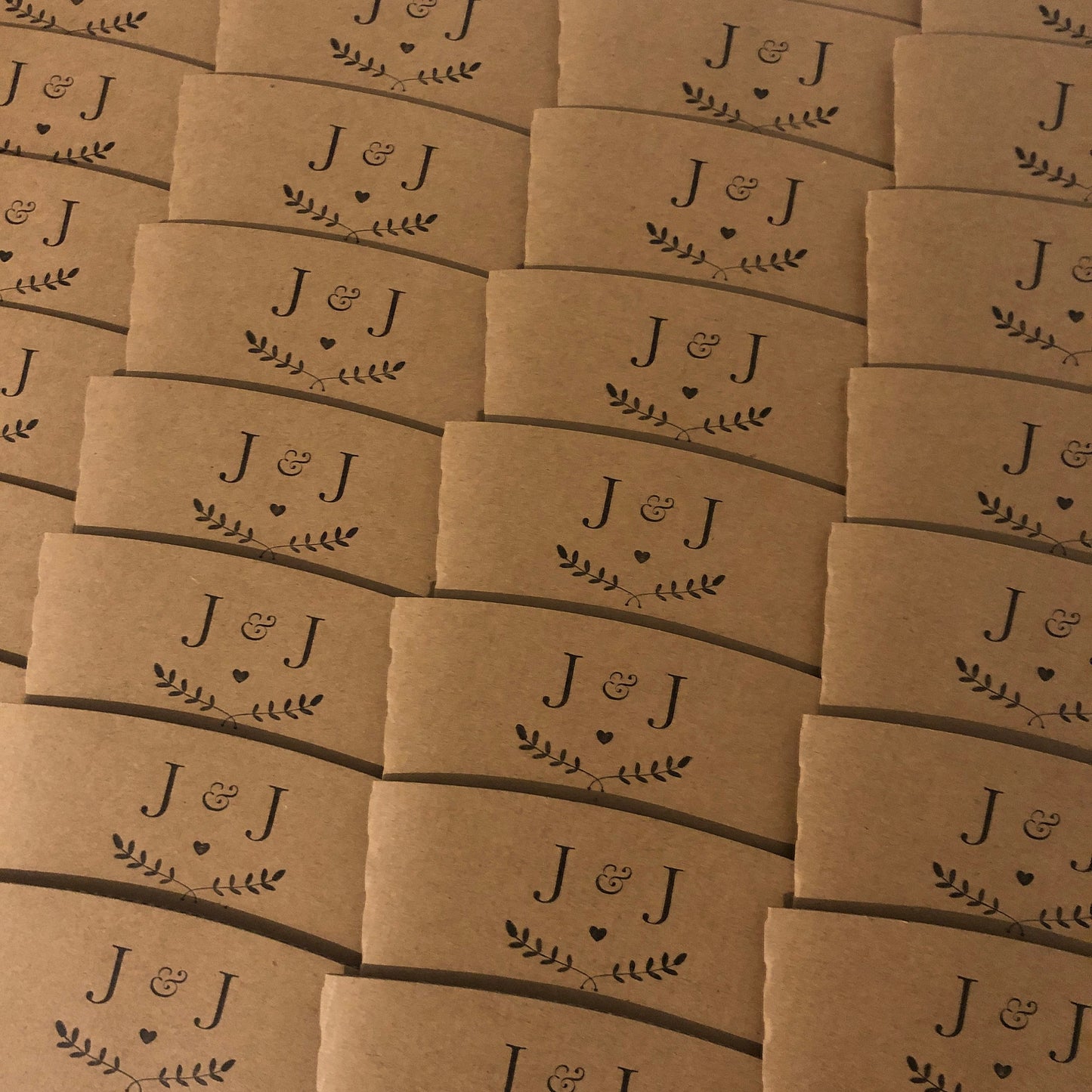 Personalized Wedding Coffee Sleeves - Initial Paper Cup Sleeves, Set of 25