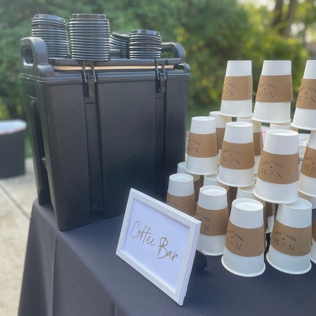 500 Bulk Branded Paper Cup Sleeves: Custom Logo, Hand Stamped