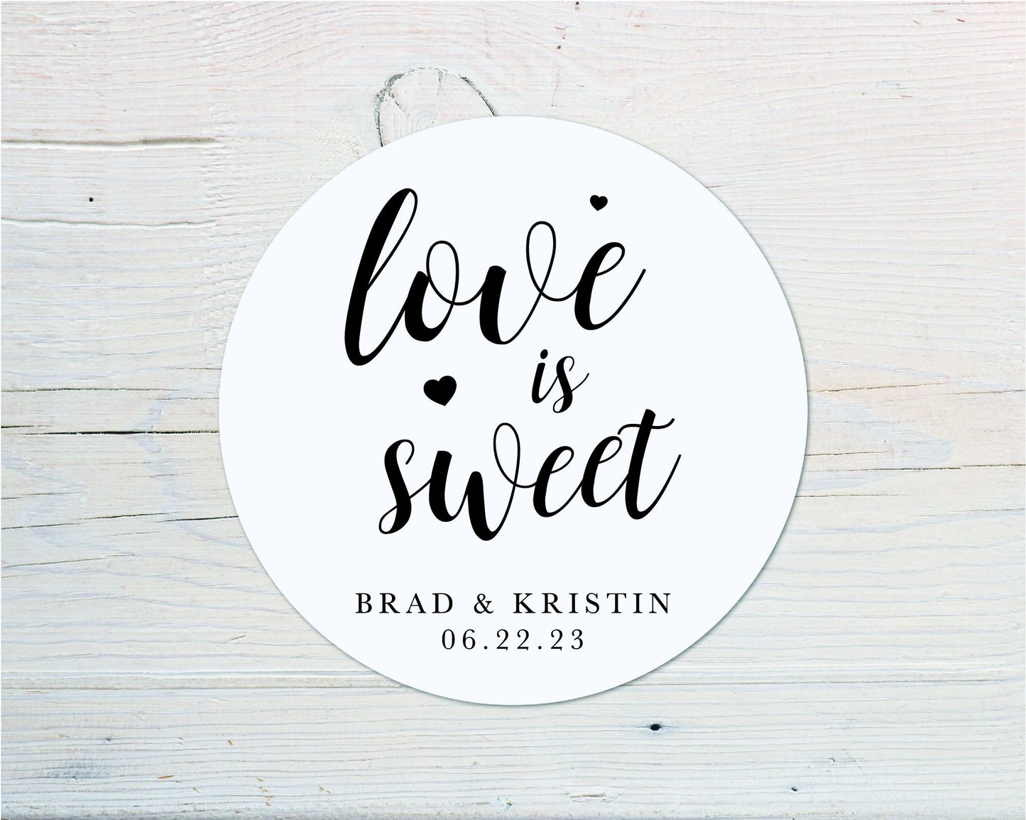 Personalized Love is Sweet Stickers: Wedding & Shower Favors