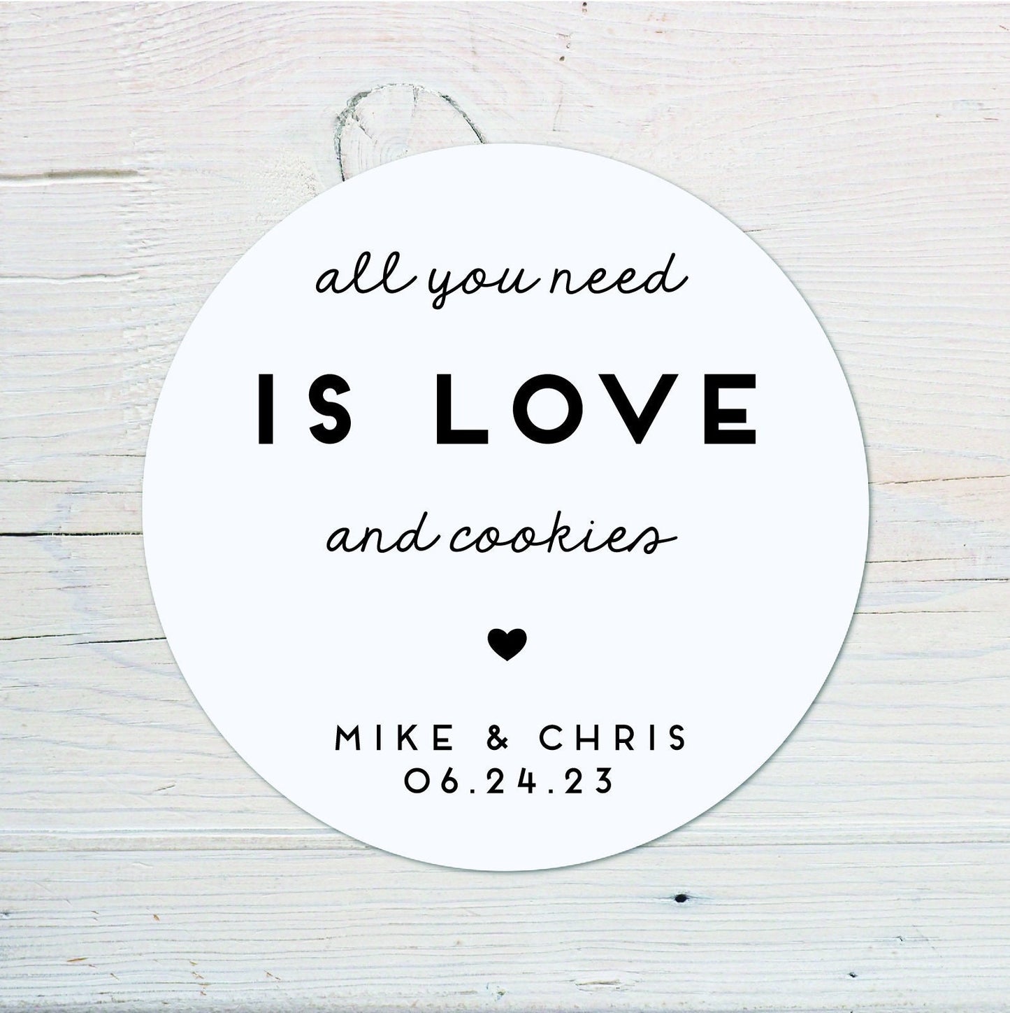 Personalized Stickers for Cookie Favors, Round Treat Labels, 2.5 inch STICKERS ONLY