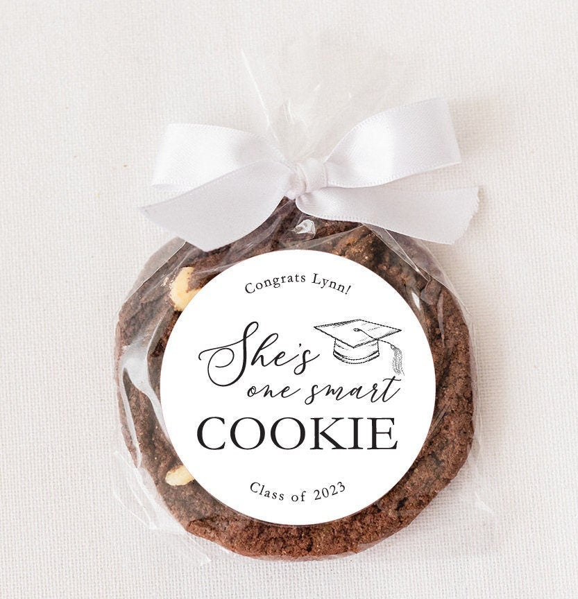 Stickers for Graduation Party Favors, One Smart Cookie Labels, Labels for grad cookies, Graduation Party Favors, Personalized Cookie Labels