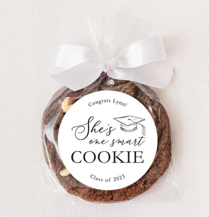Stickers for Graduation Party Favors, One Smart Cookie Labels, Labels for grad cookies, Graduation Party Favors, Personalized Cookie Labels