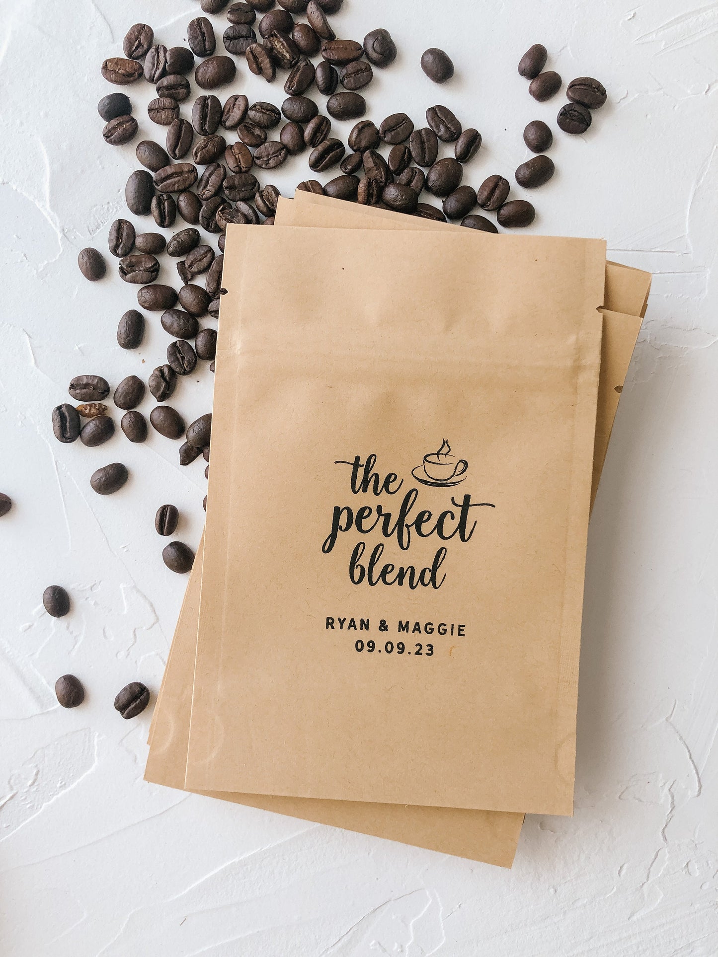 The Perfect Blend, Coffee Theme Wedding Favor, Personalized Coffee Bag, Resealable Pouch, Coffee Bean Favors