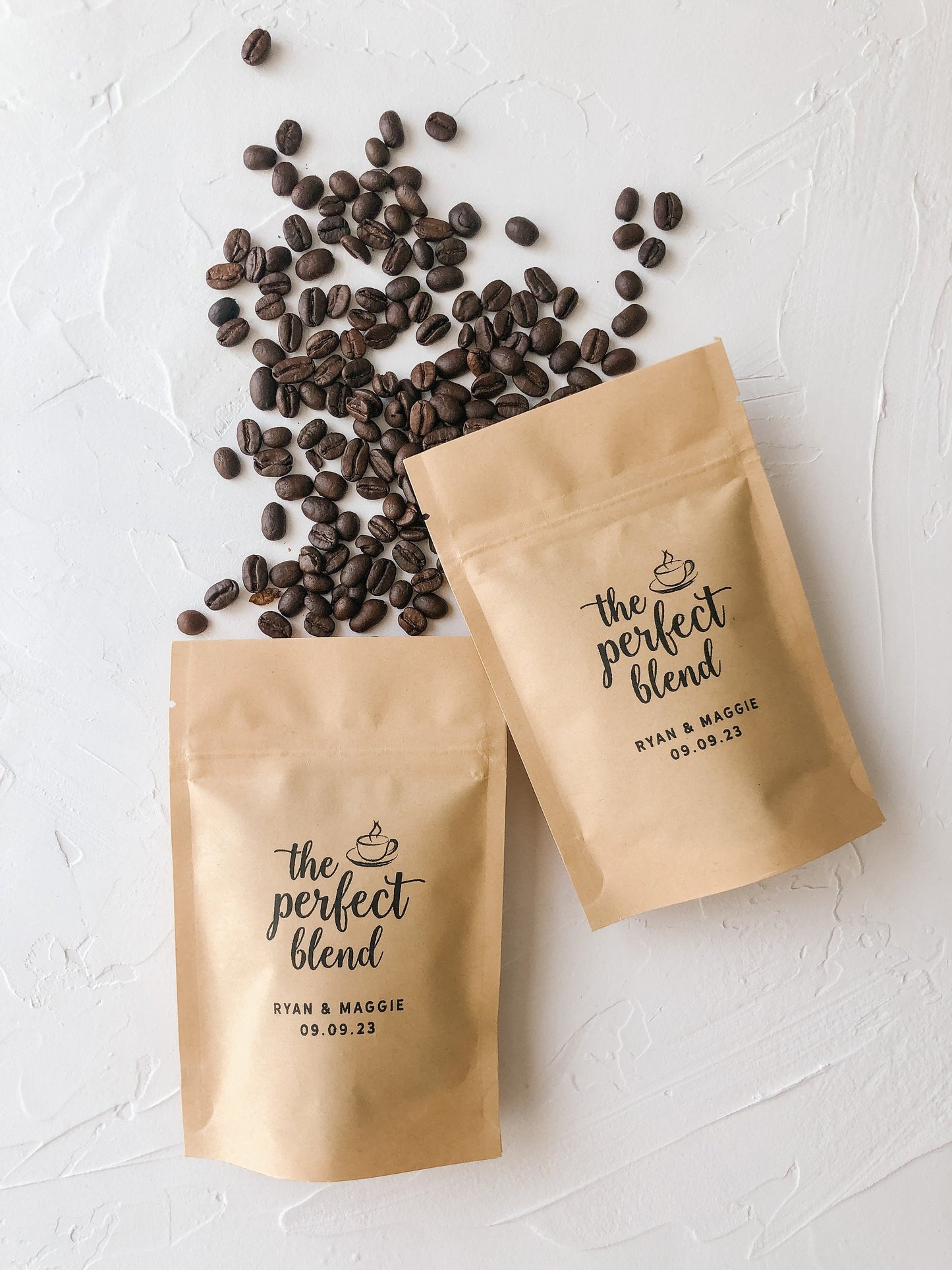 The Perfect Blend, Coffee Theme Wedding Favor, Personalized Coffee Bag, Resealable Pouch, Coffee Bean Favors