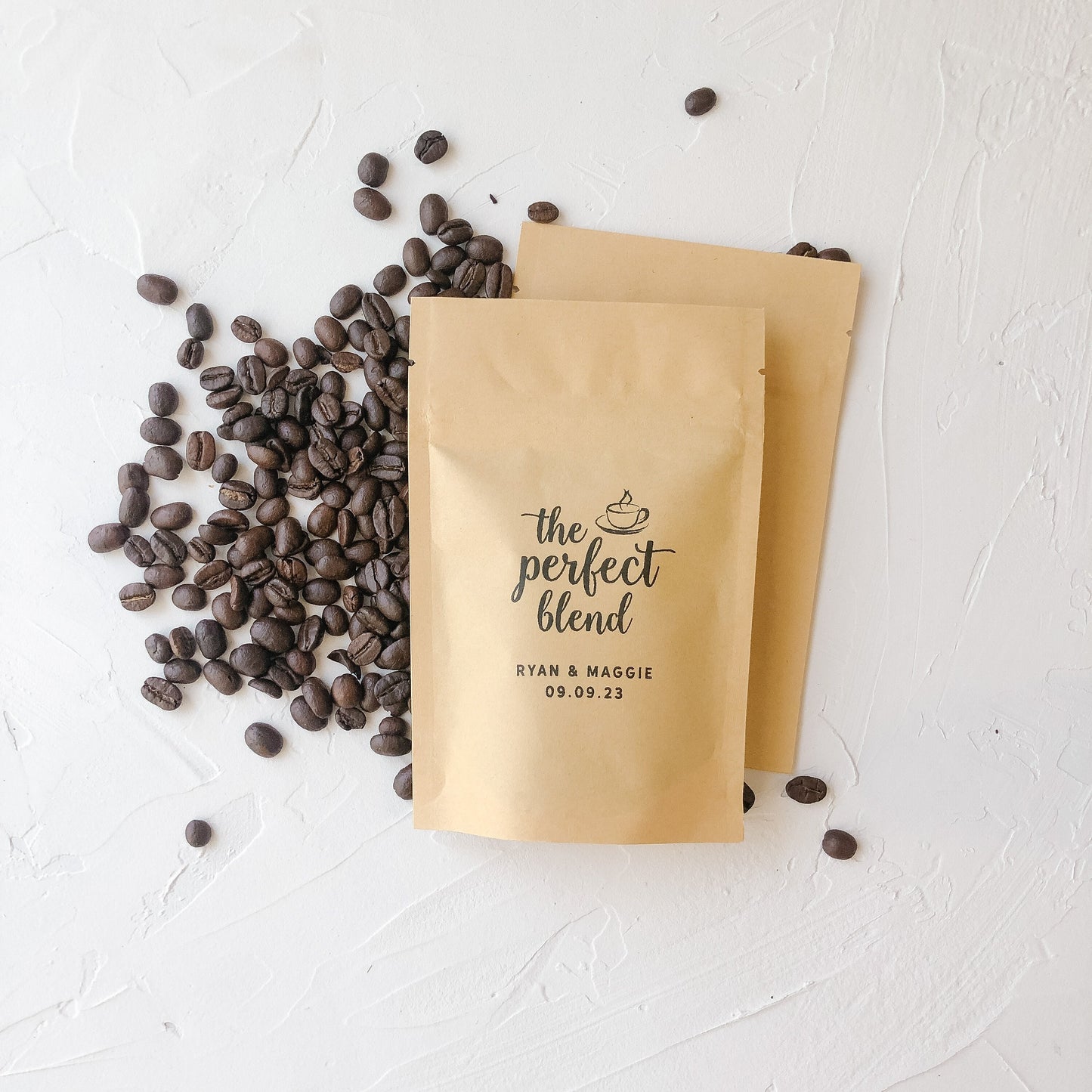 The Perfect Blend, Coffee Theme Wedding Favor, Personalized Coffee Bag, Resealable Pouch, Coffee Bean Favors
