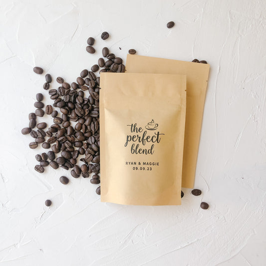 The Perfect Blend, Coffee Theme Wedding Favor Bags