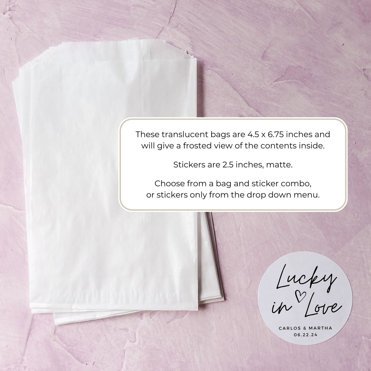Lucky in Love Wedding Favor Stickers: Personalized Lotto Ticket Labels