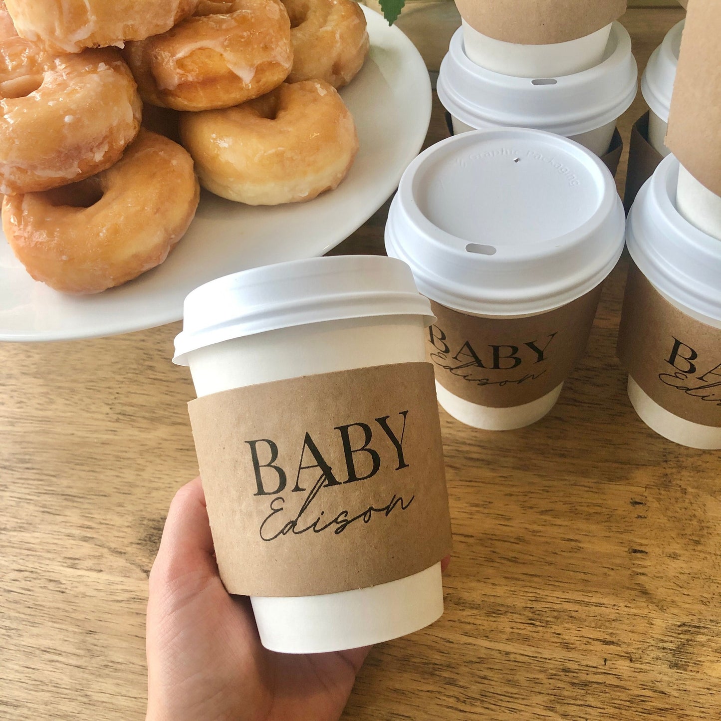 Personalized Coffee Cup Sleeve for Baby Shower | Baby is Brewing | Baby Shower Cup | Coffee Sleeves | Baby Shower Decor | Coffee Theme