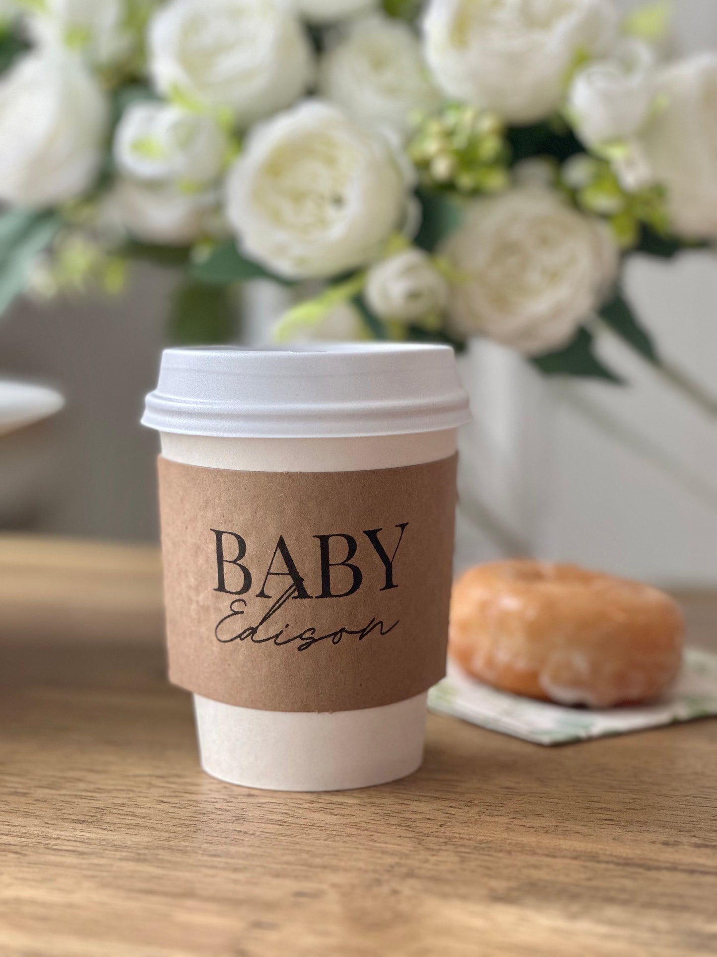 Personalized Coffee Cup Sleeve for Baby Shower | Baby is Brewing | Baby Shower Cup | Coffee Sleeves | Baby Shower Decor | Coffee Theme