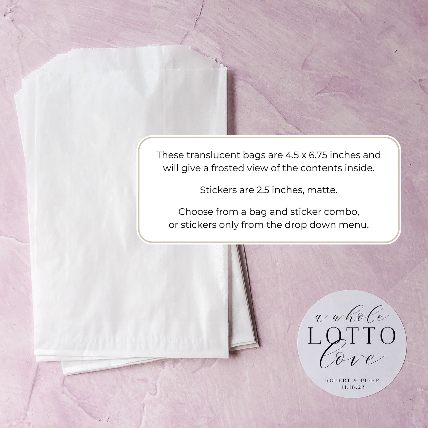 Wedding Lottery Ticket Favor Stickers: Personalized Lotto Love Labels