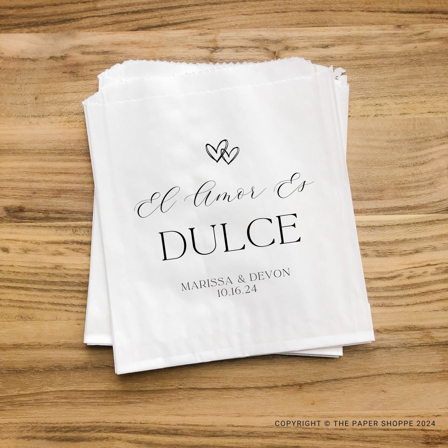 25 Pack, El Amor es Dulce Favor Bags, Love is Sweet Candy Bags, Spanish Wedding Favors, Destination Wedding Favors, Mexico Wedding Favors