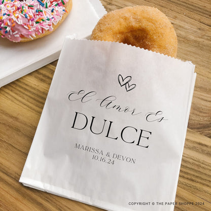 25 Pack, El Amor es Dulce Favor Bags, Love is Sweet Candy Bags, Spanish Wedding Favors, Destination Wedding Favors, Mexico Wedding Favors