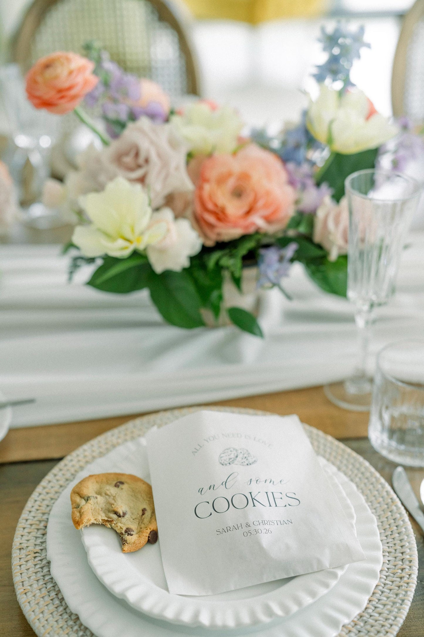 25 Pack, Personalized Cookie Bags for Weddings, Cookie Table, Personalized treat Bags, Cookie Wedding Favors - Set of 25