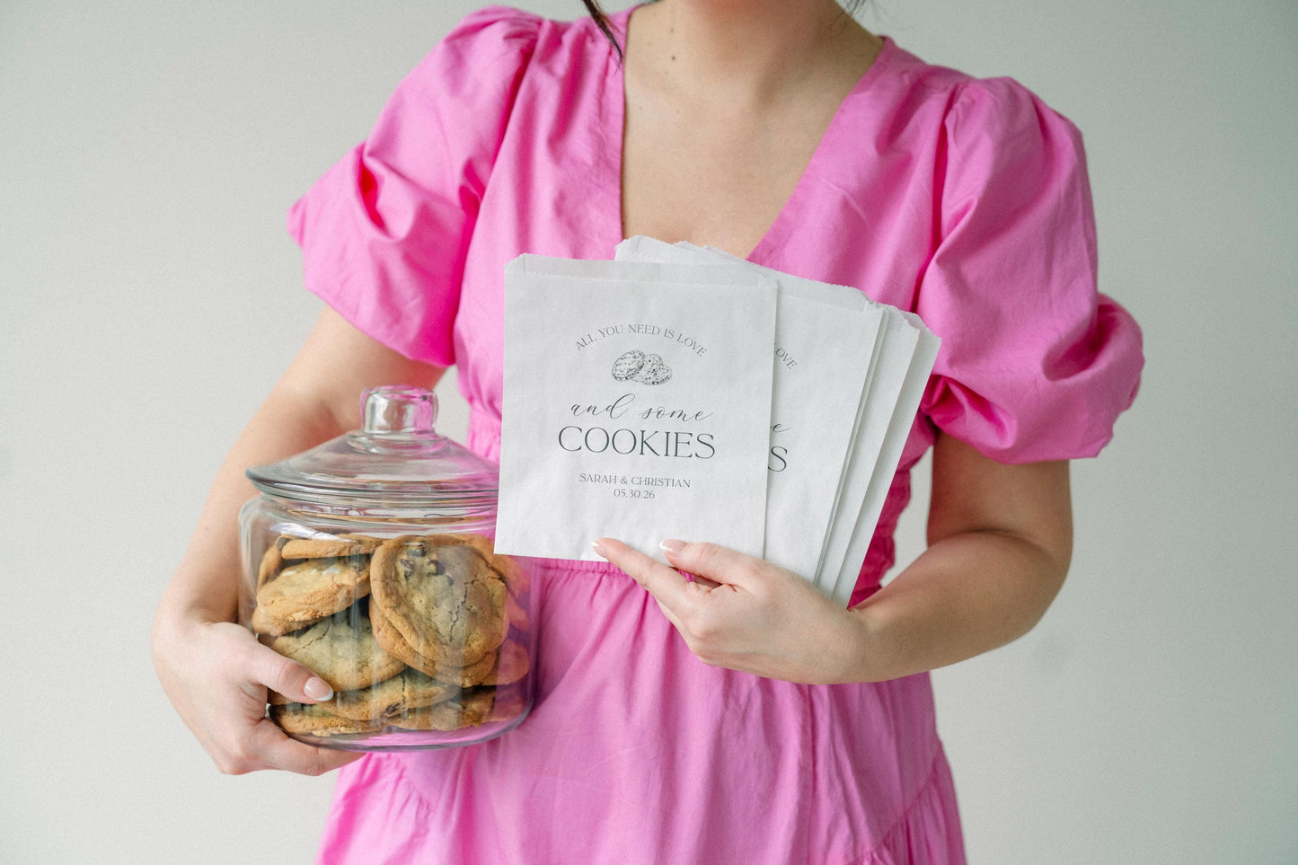 25 Pack, Personalized Cookie Bags for Weddings, Cookie Table, Personalized treat Bags, Cookie Wedding Favors - Set of 25