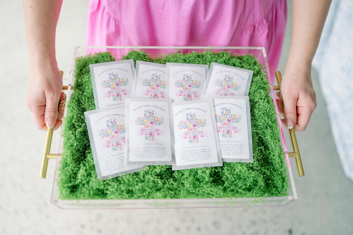 12 pack, Baptism Favors, Personalized Wildflower Seed Packet Favours, First Communion