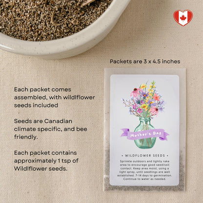 12 Mother's Day Wildflower Seed Packets, Party Favors (Set of 12)